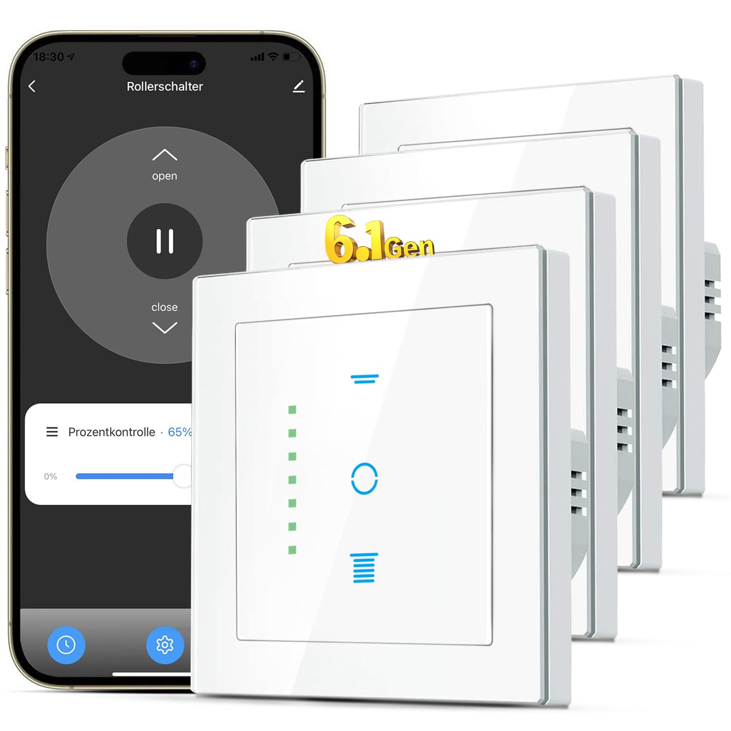CURRYSMARTER Gen6.1 WLAN Rollladenschalter, Smarte Rollladensteuerung & Jalousieschalter